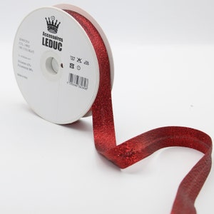 20 Mètres Biais Lurex 20mm coloris métalliques 2088mm 10802 Rouge