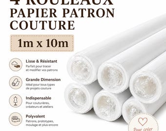 4 Rolls Sewing Pattern Paper 1m x 10m | Dressmaking Tracing Paper for Pattern Making | Fashion Design, Tailoring & DIY Sewing