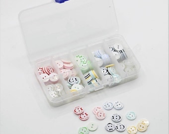 150 Colorful Buttons Cute Monkey 13mm Mix of 10 colors Box for children, babies, costumes