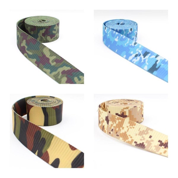 5 mètres de sangle avec motif camouflage 38mm