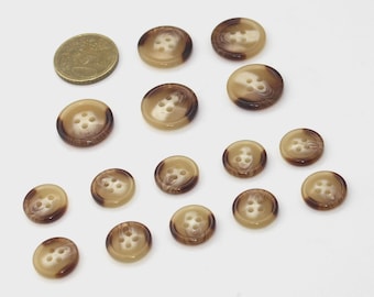 15 botones para trajes de hombre, para chaquetas, blazers y chalecos; botones de 4 agujeros, 10*15 mm + 5*20 mm, perfectos para trajes a medida.