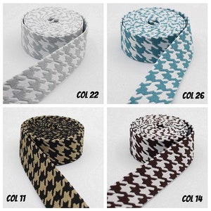 5 Meter Gurtband mit Hahnentrittmuster, mehrfarbig, Großhandels-Nähband für Bekleidungszubehör, Taschen, Gürtel 38 mm