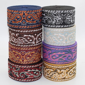 5 Meter 50 mm Gurtband mit Paisley-Muster