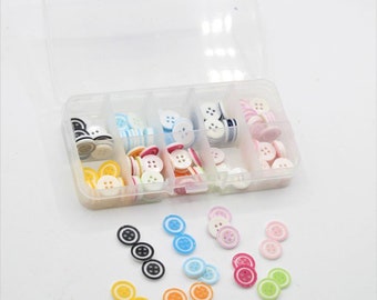 150 Botones de Colores 13mm Mezcla de 10 colores Caja para niños, bebes, disfraces