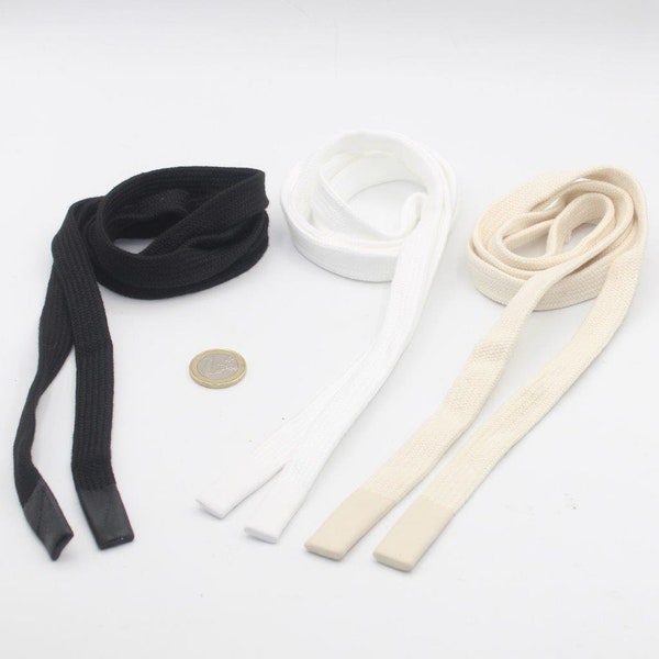 2 Flat cords with gummy tips ,15mm, drawstrings, replacement cord for hoodie, clothing accessories, 130cm