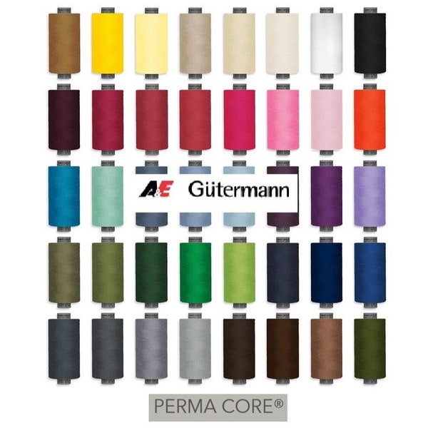 Lot de 5 Bobines de 1000 mètres de fil Gutermann PERMACORE (qualité professionnelle)