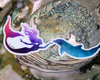 Galaxy Mermaid Vinyl Sticker | Laptop, Water Bottle Decal