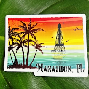 Maratona Florida Tramonto Vinyl Decal / Florida Keys / Maratona Florida / Faro Sombrero / Love Florida Keys / Cacciatore di Faro