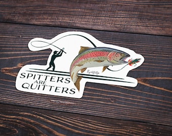 Sticker regenboogforel vliegvissen | Spugers zijn slappelingen