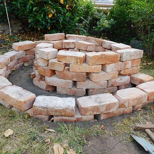 Herb spiral herb garden raised bed garden bed original historical brick clinker stone brick cottage garden DIY