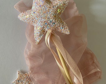 Star Wand & Tulle Gift Bag, Fairy Wand, Costume Wand, Girls Gift