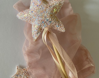 Star Wand & Tulle Gift Bag, Fairy Wand, Costume Wand, Girls Gift