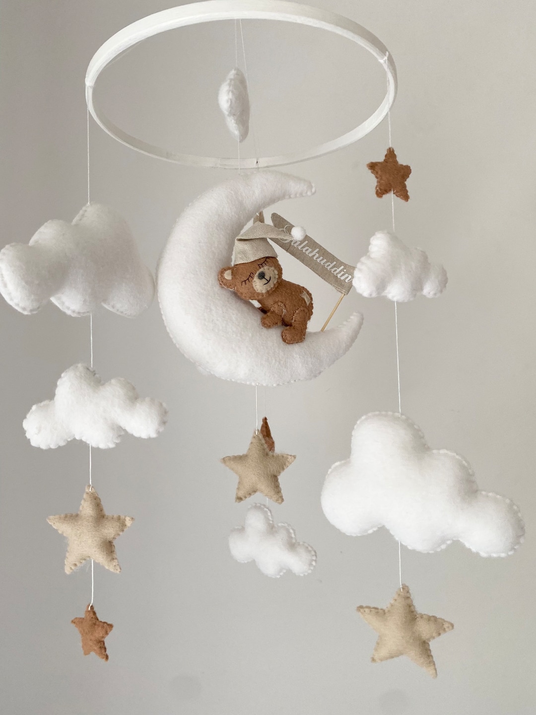 Biscuit Teddybear Baby Mobile Neutral Cot Mobile Crib Mobile Baby Gifts