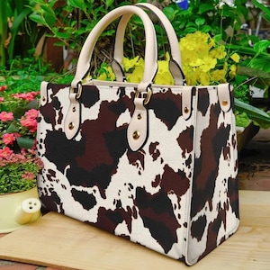 Cowhide Dairy Handbag,Cow Handbag,Cow Leather Bag,Women Leather Handbag,Crossbody Bag,Personalized Leather bag,Shoulder Handbag,Handmade bag