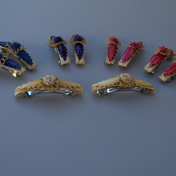 Barrettes à clip pour cheveux 6 cm, Cadeau 3 troisième anniversaire  de mariage (froment)