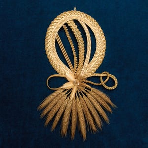 Lucky charm made of straw and wheat ears, third year of marriage gift (3 year wheat)