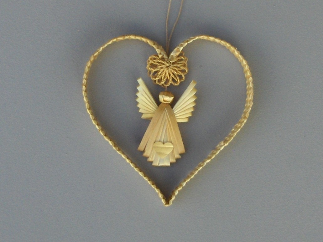 Coeur en Tissage de Paille/Ange Son Centre