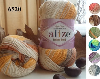 Yarn Alize Cotton Gold batik yarn cotton yarn cotton thread batik yarn colorful yarn multicolor yarn melange yarn rainbow yarn crochet