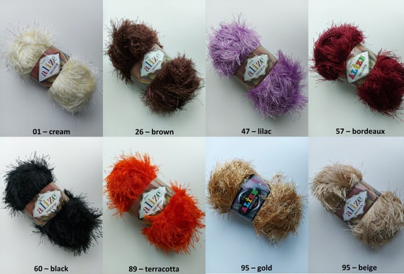 Yarn Alize Decofur yarn faux fur yarn long eyelash yarn fun fur yarn grass  yarn