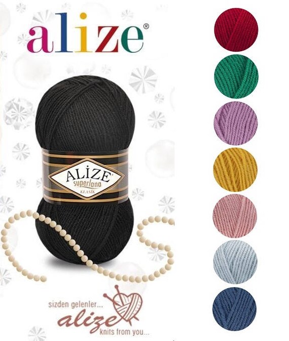 Yarn Alize Superlana Klasik acrylic yarn wool blend yarn wool Etsy