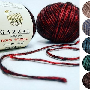 Yarn Gazzal Rock 'n' Roll yarn brocade yarn metallic yarn lurex yarn glitter yarn metal yarn silver yarn gold yarn brilliant yarn shiny yarn