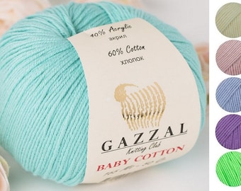Yarn Gazzal Baby Cotton yarn baby yarn cotton thread cotton string cotton fiber children's yarn crochet cotton natural cotton natural yarn