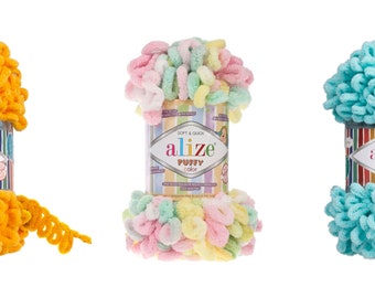 Yarn Alize Puffy Color Plush Yarn Children's Yarn Baby Yarn Blanket ...