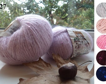 Yarn Alize Angora Gold Pullu payette yarn sequins yarn payette sequin yarn wool yarn mohair yarn beaded yarn acrylic yarn beads yarn