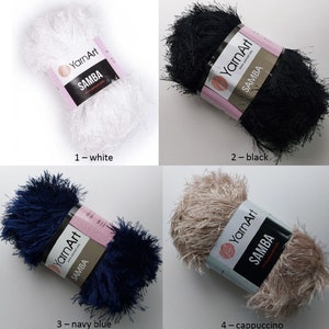 Yarn YarnArt Samba yarn faux fur yarn long eyelash yarn fun fur yarn sparkly yarn grass yarn long lash yarn fleecy yarn balero yarn fluffy