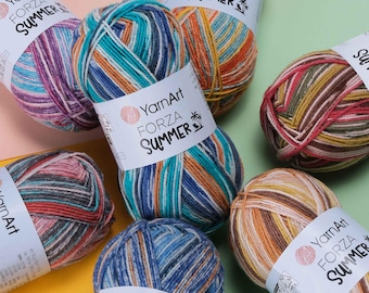 Yarn Forza Summer YarnArt sock yarn toe yarn foot yarn ethno yarn summer yarn wool yarn sectional yarn grade yarn gradient yarn batik yarn