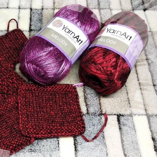 Przędza Melody YarnArt, włóczka brokatowa, włóczka metaliczna, włóczka lureksowa, włóczka z brokatem, włóczka metaliczna, włóczka srebrna, włóczka złota, włóczka błyszcząca, włóczka błyszcząca