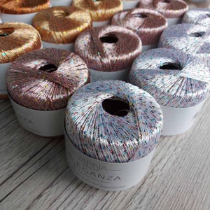 Yarn Eleganza yarn payette yarn sequin yarn payette sequin yarn beads yarn paillette yarn metallic yarn lurex yarn metal yarn paillette yarn