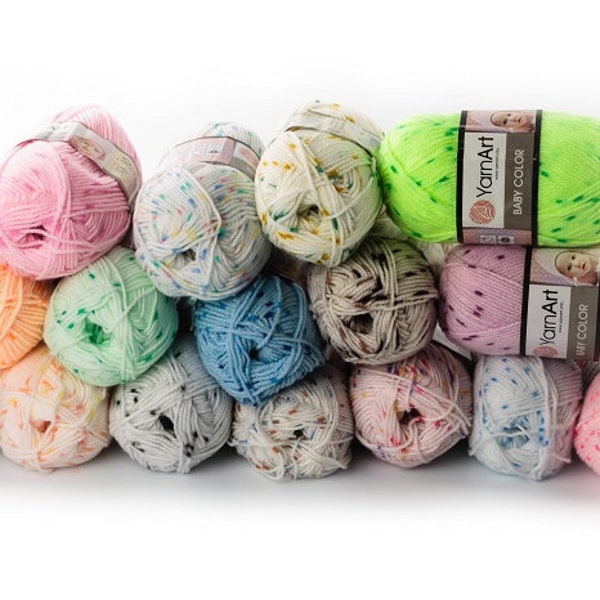 Yarn YarnArt Baby Color yarn bebe yarn children's yarn batik yarn tweed yarn melange yarn multicolor yarn antibacterial yarn hypoallergenic