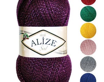 Yarn Alize Sal Sim yarn lurex yarn metallic yarn mixed yarn metal yarn shiny yarn sparkling yarn brilliant yarn shining yarn metallized yarn