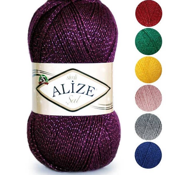 Yarn Alize Sal Sim yarn lurex yarn metallic yarn mixed yarn metal yarn shiny yarn sparkling yarn brilliant yarn shining yarn metallized yarn