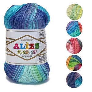 Yarn Alize Bahar batik yarn cotton yarn 100% mercerized cotton thread crochet cotton natural cotton natural yarn multicolor yarn summer