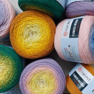 Gradient yarn YarnArt Flowers Merino 225g (590m) merino yarn wool cakes yarn merino cakes yarn gradient merino yarn merino batik yarn wool