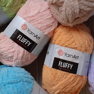 Yarn YarnArt Fluffy 150g plush yarn children&#39;s yarn baby yarn blanket yarn plaid yarn velvet yarn micropolyester yarn bulkyhook yarn neddle
