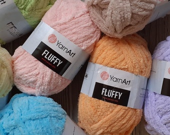 Yarn YarnArt Fluffy 150g plush yarn children's yarn baby yarn blanket yarn plaid yarn velvet yarn micropolyester yarn bulkyhook yarn neddle