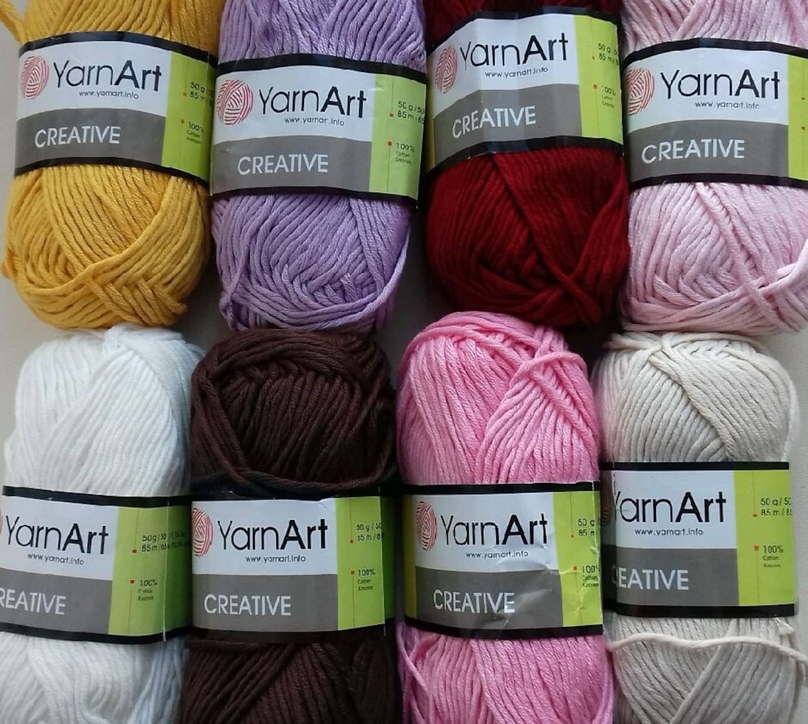 Yarn Yarnart Creative 100 Cotton Yarn Hypoallergenic Yarn Big Etsy
