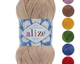 Yarn Alize Miss yarn cotton yarn 100% mercerized cotton thread crochet cotton natural cotton natural yarn knitting cotton eco-friendly yarn