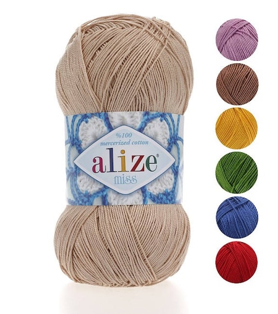 Yarn Alize Miss Yarn Cotton Yarn 100% Mercerized Cotton Thread Crochet  Cotton Natural Cotton Natural Yarn Knitting Cotton Eco-friendly Yarn 