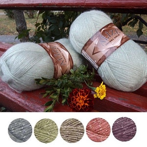 Yarn Alize Angora Gold Simli metallic yarn mohair yarn acrylic yarn Turkish yarn knitting yarn crochet yarn lurex thread lurex classic yarn