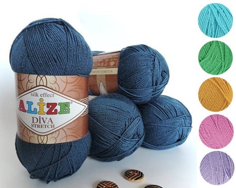 Yarn Alize Diva Stretch yarn swimsuit yarn bikini yarn 100% micr Yarn Alize Diva Stretch yarn swimsuit yarn bikini yarn 100% micr