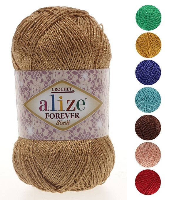 Yarn Alize Forever simli yarn 100% microfiber yarn glitter yarn micro…