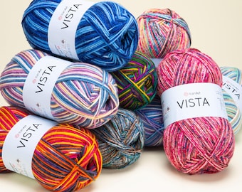 Yarn Vista YarnArt yarn wool yarn wool blend yarn sectional yarn gradient yarn batik yarn colorful yarn multicolor yarn melange yarn rainbow
