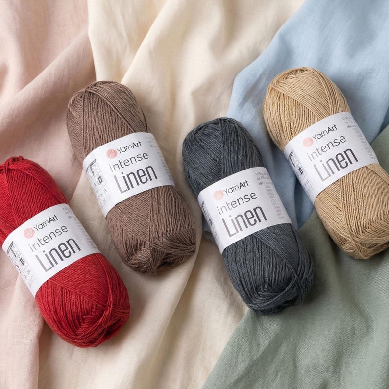 Yarn Intense Linen YarnArt garn linnegarn linneviskosmixgarn lingarn viskosgarn linnetråd linnefiber linnesnöre viskos bild 1
