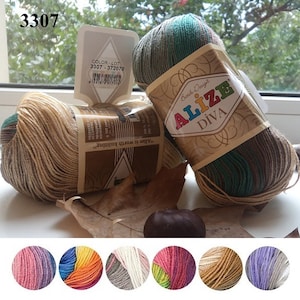 Yarn Alize Diva batik yarn 100% microfiber yarn hypoallergenic yarn microfiber thread colorful yarn multicolor yarn melange yarn rainbow