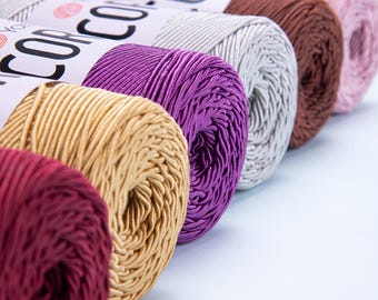 Yarn Coral YarnArt yarn cord yarn satin cord yarn macrame yarn rope yarn lacing yarn twine yarn twisted yarn for bags yarn polyester yarn