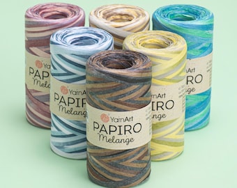 Yarn Papiro Melange YarnArt sectional raffia gradient raffia batik raffia colorful raffia multicolor raffia melange raffia rainbow raffia